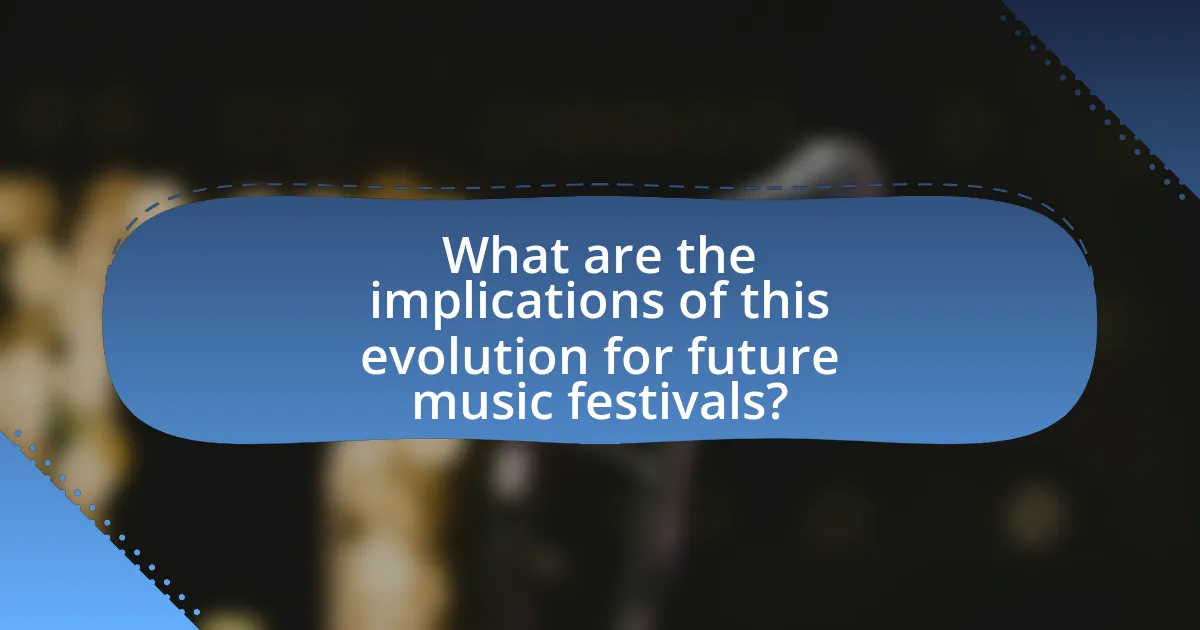 What are the implications of this evolution for future music festivals?
